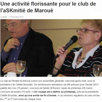 Ouest-France du 14 dec 2012