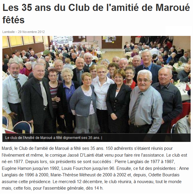 Ouest-France du 29 nov 2012